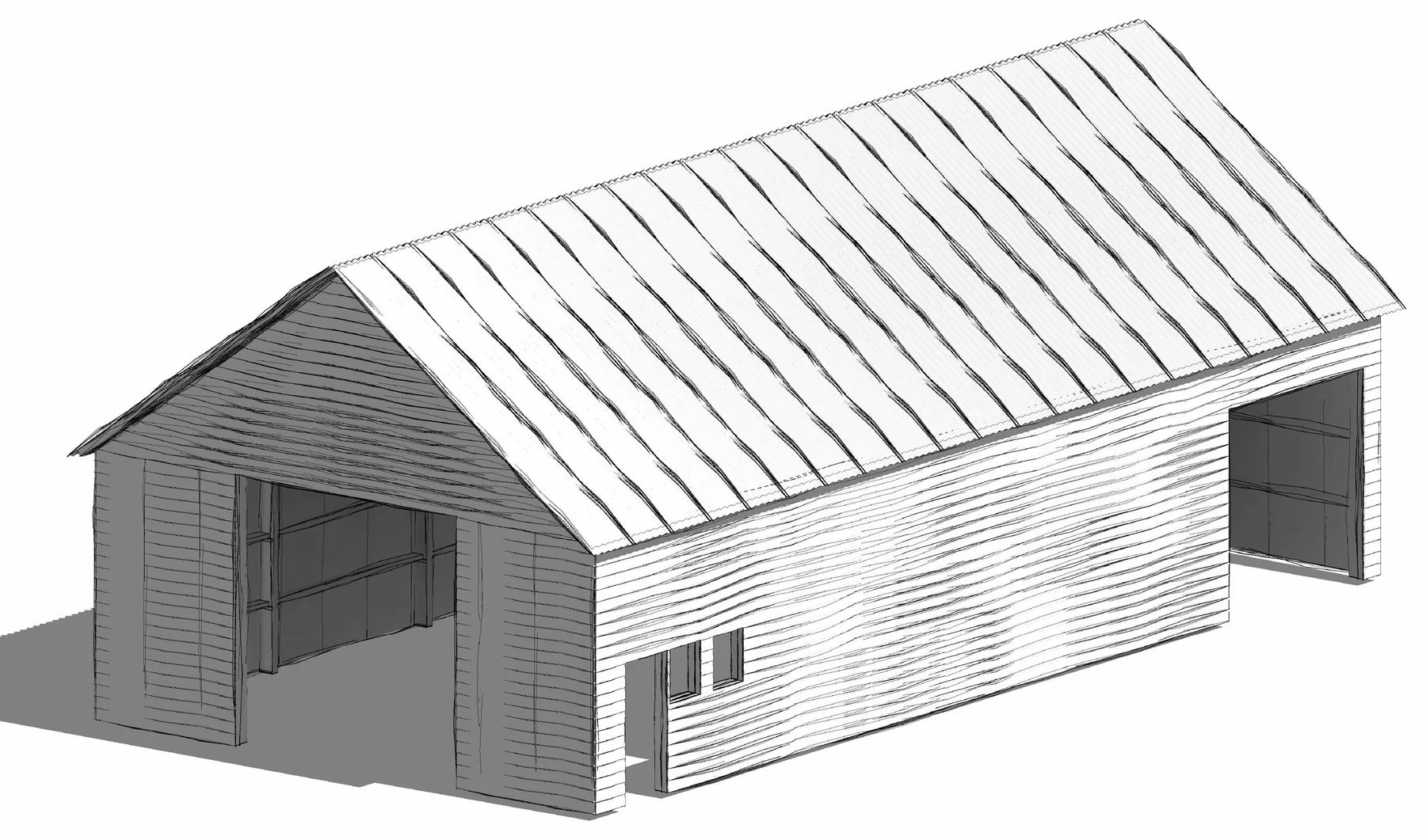 Widok modelu 3D obiektu z podziałem na panele